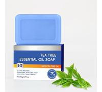 Jabón Limpiador con Aceite de Árbol de Té, Jabón Natural para Eliminar el Acné, 115 g - Naturalmente refrescante, deja la piel limpia y revitalizada. Apto para rostro y cuerpo, equilibra la grasa