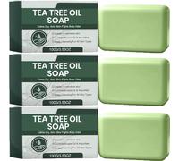 Jabón limpiador de aceite de árbol de té, barra de jabón para cara, cuerpo y manos, limpieza profunda, jabón orgánico natural adecuado para hombres y mujeres, enjuague limpio, 100 g. (3)