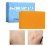Jabón Limpiador Para El Acné Corporal - 100g Jabón En Barra Bacne Out Con Cúrcuma, Vitamina C Y Alfa Arbutina, JabónReparador Limpiador Iluminador Para El Acné En Espalda, Rostro, Pecho Hombros