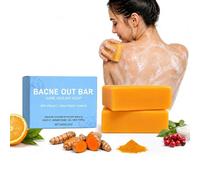 Jabón limpiador para el acné corporal,Vitamina C Y Alfa Arbutina,pastilla limpiadora profunda para los poros con cúrcuma,Jabón Reparador Para El Acné En Espalda, Rostro, Pecho Hombros