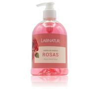 Jabón Manos Rosas 500ml Labnatur. Limpia en Profundidad, Suaviza y Perfuma. Notas Florales. Limpieza de la Piel. Producto Natural y Vegano.