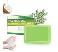 Jabón natural con aceite de árbol de té y red espumante para rostro, cuerpo y manos, aroma refrescante y limpiador, suave para pieles sensibles, olor corporal