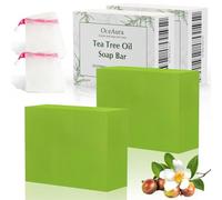 Jabón Natural de Aceite de Árbol de Té,Artesanal y Vegano,Ideal contra Sudor y Malos Olores Post-Entrenamiento o Fatiga, 2 Unidades de 100 g