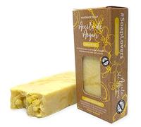 Jabón Natural de Aceite de Argán - Jabon de Manos, Cuerpo, y Cara Regenerador y Antienvejecimiento, Pastilla Sólida Ecológica y Artesanal, Fabricado en España, Vegano y Sin Aceite de Palma (100 g)