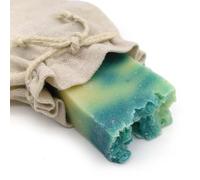 Jabón natural de Algas Marinas en bolsa de yute - Exfoliante, drenante, reafirmante y anticelulítico - Especial en bolsa para regalo invitados - Detalle eventos