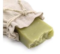 Jabón natural de Laurel en bolsa de yute - Piel grasa, atiinflamatorio y antibacteriano - Especial en bolsa para regalo
