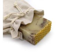 Jabón natural de Miel y Propóleo en bolsa de yute - Previene la sequedad en la piel - Reduce el acné - Higiene íntima - Especial en bolsa para regalo