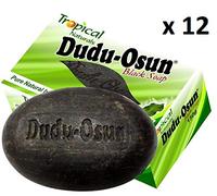 Jabón negro africano africano natural puro puro de Dudu Osun - paquete de 12