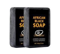 Jabón Negro Africano con Manteca de Karité, Jabón Natural Hidratante y Limpiador, Ingredientes Naturales, 100g (1)