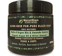 Jabón negro marroquí con aceite de argán Bio y almendras amargas, 250g, 100% Beldi natural. Mundialmente famoso antiarrugas. Exfoliación con jabón negro para pieles suaves, RICO en vitamina E