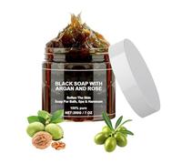 Jabón Negro Marruecos,Black Soap,Morocco Black Beldi Soap,Jabón Negro Exfoliante Corporal,Exfoliante Corporal Marruecos con Argán y Rosa,200g