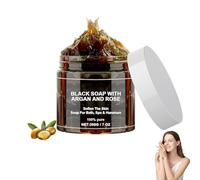 Jabón Negro Marruecos,Jabón Negro Exfoliante Corporal,Exfoliante Corporal Marruecos con Argán y Rosa,Nutre e Hidrata la Piel,la Limpia en Profundidad y la Mantiene en su Estado Natural,200g
