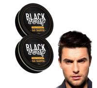 Jabón negro para canas - Jabón en barra para cabello canoso - Champú oscurecedor natural para hombres y mujeres - Champú oscurecedor natural para el cuero cabelludo - Limpieza profunda (2 Cajas)