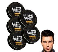 Jabón negro para canas - Jabón en barra para cabello canoso - Champú oscurecedor natural para hombres y mujeres - Champú oscurecedor natural para el cuero cabelludo - Limpieza profunda (5 Cajas)
