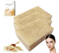 Jabón orgánico en barra, jabón exfoliante de avena artesanal, jabón limpiador hidratante natural para piel seca y sensible