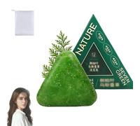 Jabón Para El Cabello Seoulglow Cypress Leaf Hair Soap Nature Triangle Shampoo Bar, Usman Grass Triangle Shampoo Bar, Nature Seven Green Soap hampoo ar (1 unidad)