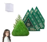 Jabón Para El Cabello Seoulglow Cypress Leaf Hair Soap Nature Triangle Shampoo Bar, Usman Grass Triangle Shampoo Bar, Nature Seven Green Soap hampoo ar (3 unidades)