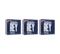 Jabón Rey (3 unidades de 300 gramos) Indicado para lavandería, eliminación de manchas, ollas y sartenes, cuidado del cabello, cuidado de la piel y mascotas. Muy conocido en el mundo latino.