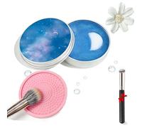 JabóN SóLido 2 En 1 Para Brochas De Maquillaje,Almohadilla De Limpieza De Silicona Para Brochas De Maquillaje Con JabóN,Limpieza Profunda,Herramienta De Limpieza SóLida PortáTil. (#C)