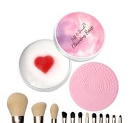 Jabón Sólido Limpiador de Brochas de Maquillaje - Jabón Limpiador Para Esponjas Y Blender Con Almohadilla | sólido de brochas de maquillaje,para Salón Hogar Viaje Tocador Rutina Diaria Cosmé