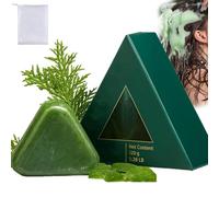 Jabón sólido Nature Triangle, jabón sólido Nature Triangle, jabón verde Nature Seven con biota y raíz de isatis, aceite capilar orgánico de limpieza profunda, fortalece y suaviza el cabello (1pcs)