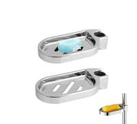 Jabonera, 2 Piezas ABS Jabonera Soporte para Jabonera Jabonera para jabón de Riel de Ducha Ajustable Jabonera para Ducha Barra Deslizante Barra de Ducha Sin Taladro Jabonera para Baño