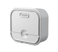 Jabonera, 2 Uds. Soporte para Jabón Montado En La Pared, Bandeja De Jabón Sin Perforación, Caja De Jabón con Tapa Abatible con Capa De Drenaje, Contenedor De Jabón De Viaje(Blanco)