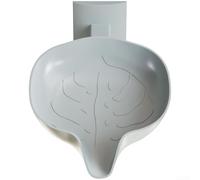 Jabonera ajustable con diseño de hojas con base inclinada y agujeros de drenaje para una eliminación eficiente del agua en el inodoro o el baño (gris L)