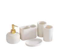 Jabonera BañO Dispensador de jabón for el hogar, Suministros de baño, Soporte de Resina for cepillos de Dientes, Botella de champú, Caja, Pasta de Dientes(Yellow)