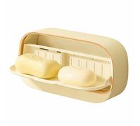 Jabonera baño Pared para baño y Cocina Apto para Dos Pastillas de jabón, jabonera Ducha y jabonera baño, Caja de jabón de Almacenamiento de baño con Autoadhesivo y sin taladros Color Blanco Crema