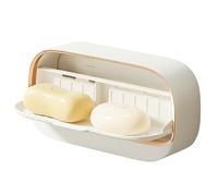 Jabonera baño Pared para baño y Cocina Apto para Dos Pastillas de jabón, jabonera Ducha y jabonera baño, Caja de jabón de Almacenamiento de baño con Autoadhesivo y sin taladros Color Blanco