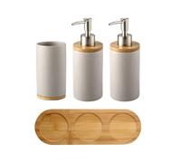 Jabonera BañO Set de Accesorios de baño, dispensador de jabón, Soporte for Cepillo de Dientes, Vaso, Producto de cerámica for el hogar(1Cup2Bottle-gray)