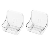 Jabonera con Drenaje, Soporte montado en la Pared, de vacío for baño 2 uds, Colgante Transparente, fácil Limpiar