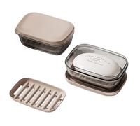 Jabonera con rejilla de goteo, caja impermeable pequeña para viajes, resistente a la humedad, para baño, viajes y camping