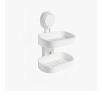 Jabonera con ventosa fuerte para azulejos de vidrio, espacioso organizador de baño y cocina, bandejas desmontables fáciles de limpiar, 14 x 8,5 cm