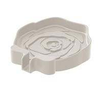 Jabonera de 11 x 1,7 cm para Cocina, Base Antideslizante y desagüe con diseño de Rosa, Accesorio de baño para Ducha, Lavabo, encimera, Viajes, Exteriores y Espacios comerciales, Uso Diario.