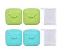 Jabonera De 4 Piezas Y Bolsa De Burbujas De 2 Piezas, Jabonera Impermeable Y A Prueba De Fugas, Jabonera Portátil, Jabonera De Viaje, Jabonera Cuadrada, Red De Burbujas