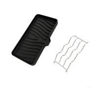 Jabonera de acero inoxidable autodrenante para baño, forma de onda de doble cara, bandeja antideslizante de secado rápido, resistente a la corrosión, tamaño compacto para fregadero y ducha (negro)