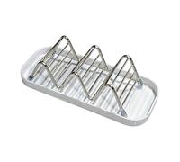 Jabonera de acero inoxidable - Bandeja de jabón autodrenante, soporte de barra de metal, estructura de drenaje abierto inoxidable | Organizador de platos de jabones para fregadero de cocina, encimera,