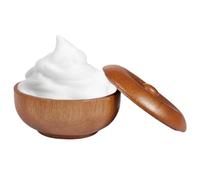 Jabonera de afeitar, cuenco de jabón de madera con tapa, tamaño mediano para crema de aseo, diseño clásico, accesorio de afeitado de baño, soporte de aseo para el hogar, ducha, hotel, salón, rutina de