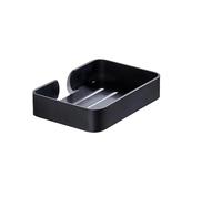 Jabonera de Aluminio Negra for baño, Soporte for jabón, jabonera Decorativa for Pared, Cuadrada, for Ducha(Black)