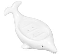 Jabonera de Cerámica con Drenaje, Forma de Mamífero Marino, Color Claro | Escurridor Creativo para Baño y Lavadero, Fácil de Limpiar, sin Olor, Decoración Adorable
