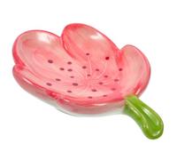 Jabonera de Cerámica Forma de Flor Rosa para Baño y Hogar | Bandeja Drenante, Ligera y Práctica, Estilo Elegante, Conserva el Jabón, Uso en Baño y Lavadero