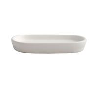 MSV - Jabonera de cerámica Blanca Mate Maonie - Accesorio de baño 13,9 x 9 cm Diseño Moderno para un Almacenamiento práctico y estético de Tus artículos de Aseo
