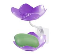 Jabonera de Doble Capa - Jaboneras de Pared para Baño | Barra de Soporte de jabón sin Perforaciones para Ducha | Jaboneras de baño montadas en la Pared con Forma de Flores para Ducha, baño