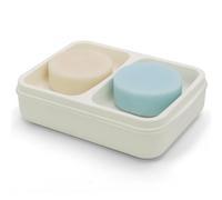 Jabonera de doble compartimento, soporte de jabón de doble barra, soporte sólido para barra de champú con capa de drenaje, bandeja de jabón para baño, ducha, bañera (1 unidad, blanco)