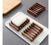 Jabonera de Madera para Ducha, Juego de 3 Soportes de jabón de Ducha, Soporte de jabón de Barra autodrenante para baño, Bandeja de jabón para jabón casero, Vowupt