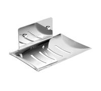 Jabonera de pared para baño, diseño de drenaje de acero inoxidable 304 con 2 métodos de instalación, acabado pulido/cepillado/negro, para almacenamiento de inodoro doméstico