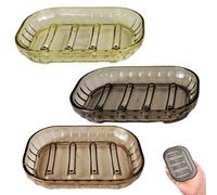 jabonera de plástico con drenaje, 2 unidades, soporte para jabón antideslizante, 13×8.8×2 cm, color negro, para baño y cocina, diseño moderno y fácil de limpia