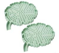 Jabonera de silicona antideslizante con drenaje para barra para jabón, diseño en forma de flor que mejora la estabilidad y prolonga la vida útil del jabón en el baño o la cocina (verde)